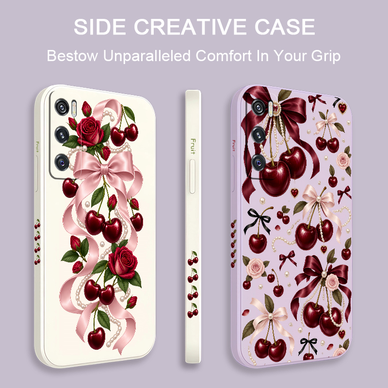 Funda con diseño de lazo rosa  - Vivo V40 reseña y precio